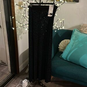 Muse Black Sequin Maxi Pencil Skirt